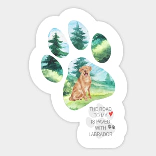 Pawprint Labrador Sticker